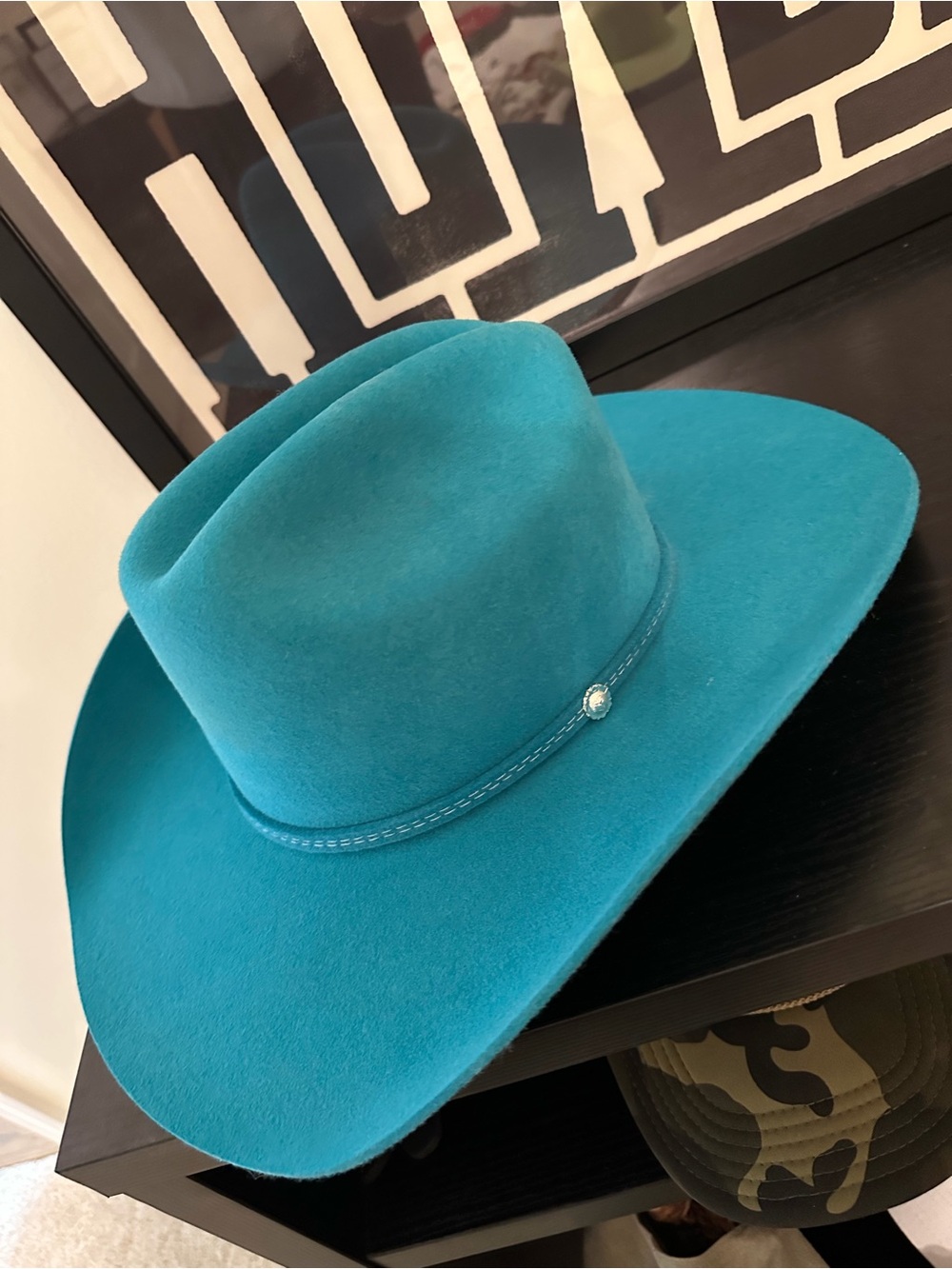 Charlie one horse turquoise cowgirl cowboy felt hat - Picture 2 of 8